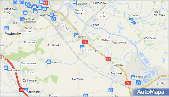 mapa Tuczempy, Tuczempy na mapie Targeo