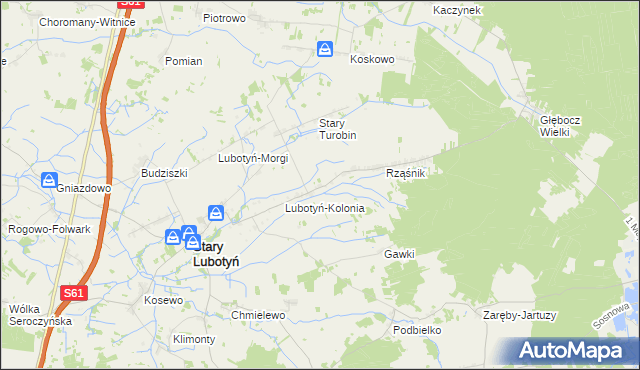 mapa Turobin-Brzozowa, Turobin-Brzozowa na mapie Targeo