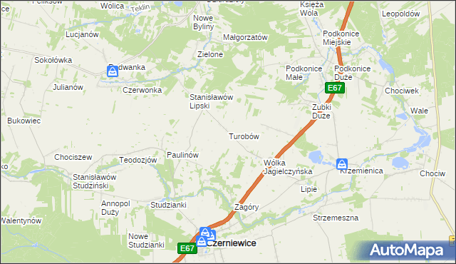 mapa Turobów, Turobów na mapie Targeo