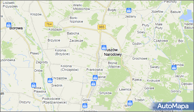 mapa Tuszów Mały, Tuszów Mały na mapie Targeo