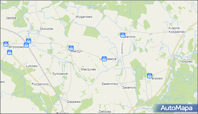 mapa Ubysławice, Ubysławice na mapie Targeo