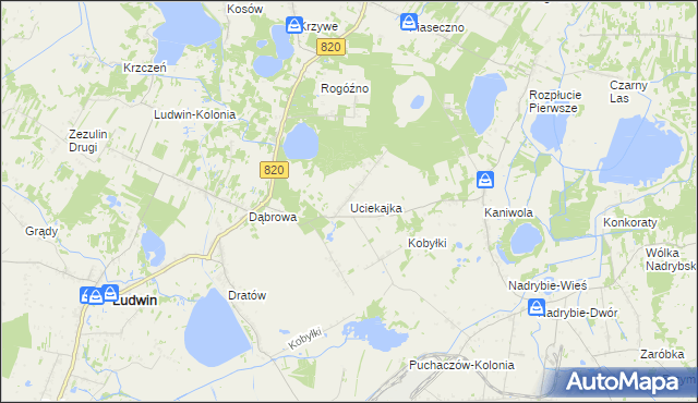 mapa Uciekajka, Uciekajka na mapie Targeo