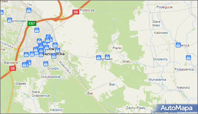 mapa Ugniewo, Ugniewo na mapie Targeo