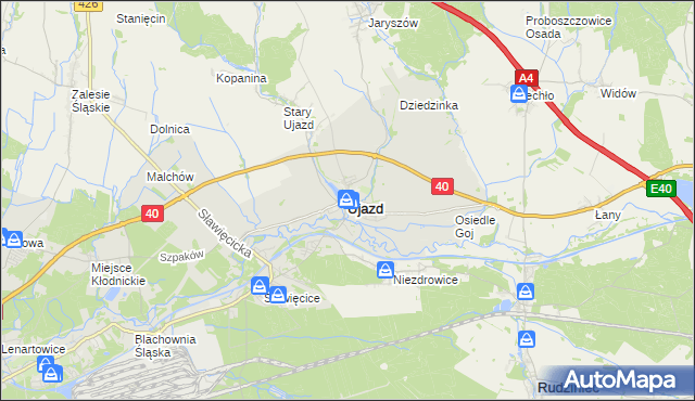 mapa Ujazd powiat strzelecki, Ujazd powiat strzelecki na mapie Targeo