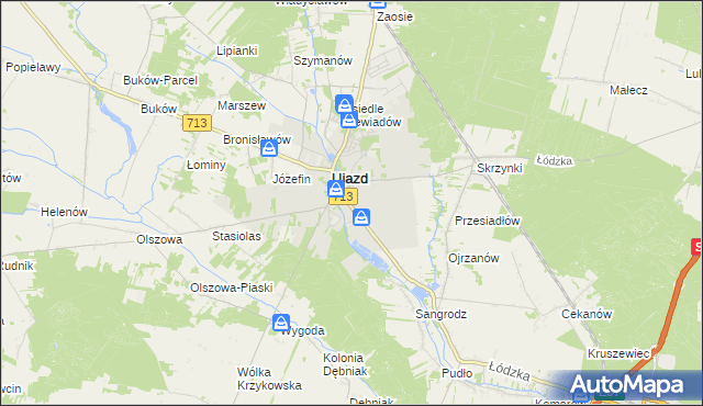 mapa Ujazd powiat tomaszowski, Ujazd powiat tomaszowski na mapie Targeo