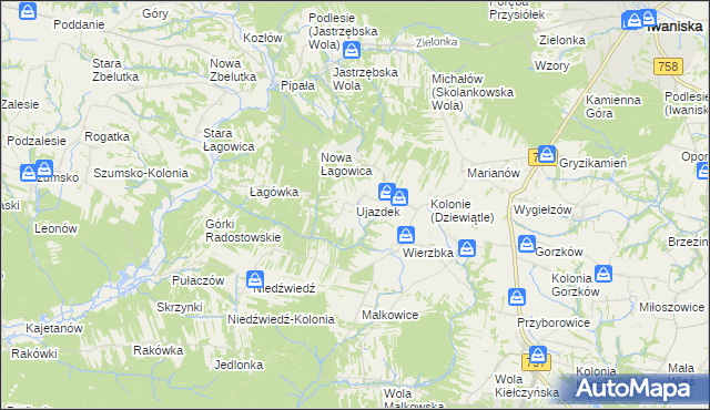 mapa Ujazdek, Ujazdek na mapie Targeo