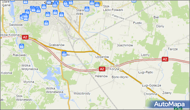 mapa Ujrzanów, Ujrzanów na mapie Targeo