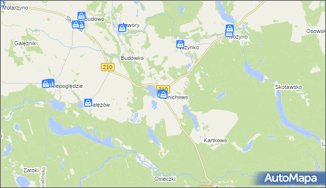 mapa Unichowo, Unichowo na mapie Targeo