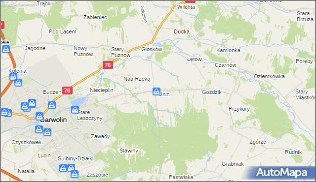mapa Unin gmina Górzno, Unin gmina Górzno na mapie Targeo