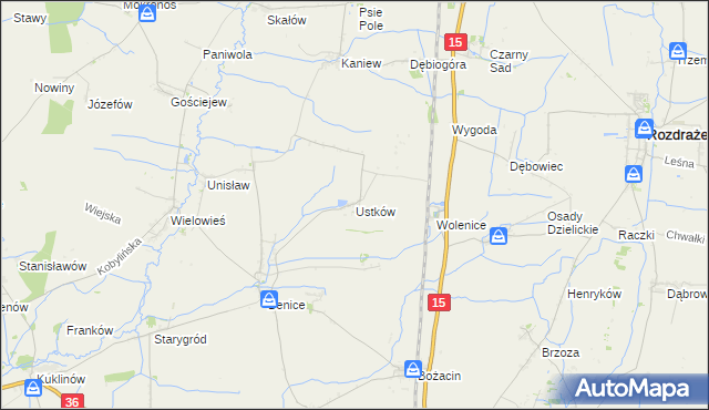 mapa Ustków gmina Krotoszyn, Ustków gmina Krotoszyn na mapie Targeo