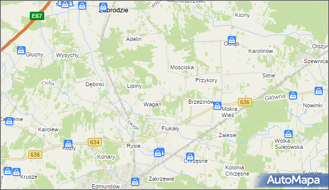 mapa Waganka, Waganka na mapie Targeo