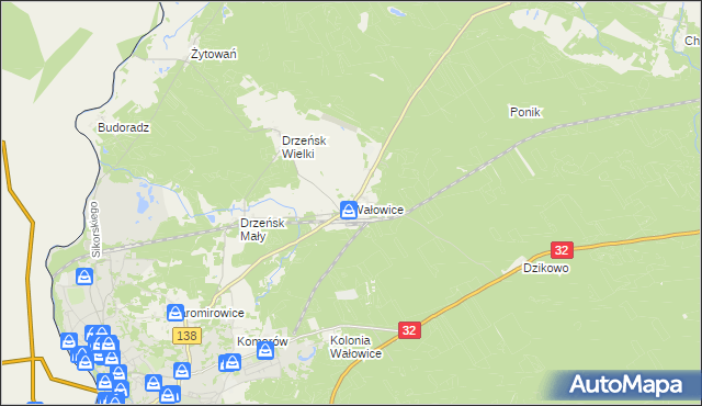 mapa Wałowice gmina Gubin, Wałowice gmina Gubin na mapie Targeo