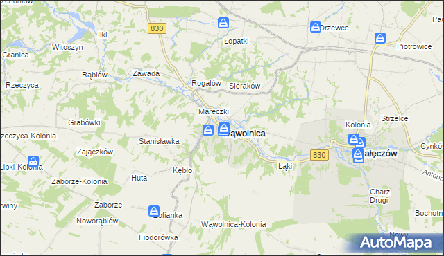 mapa Wąwolnica powiat puławski, Wąwolnica powiat puławski na mapie Targeo