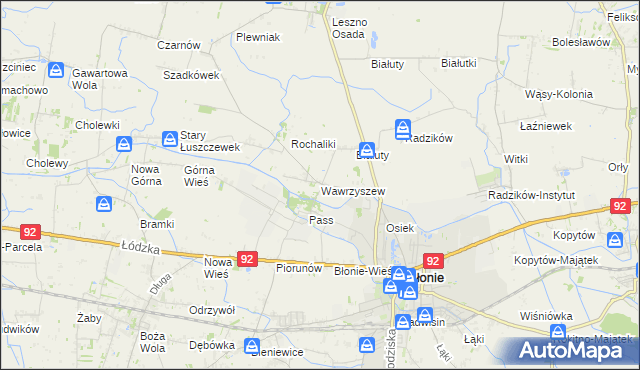 mapa Wawrzyszew, Wawrzyszew na mapie Targeo