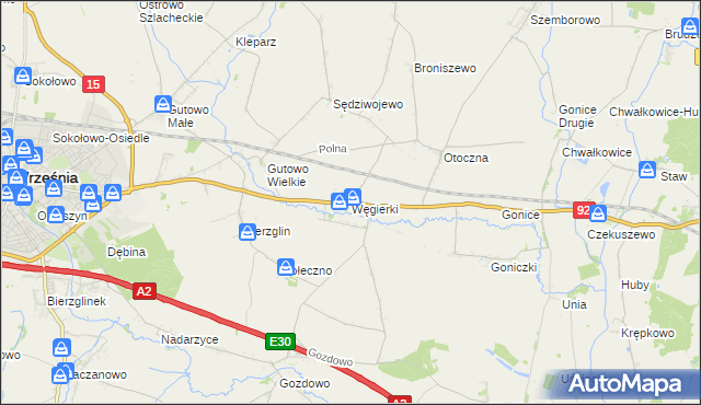 mapa Węgierki, Węgierki na mapie Targeo