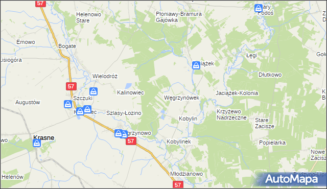 mapa Węgrzynówek, Węgrzynówek na mapie Targeo