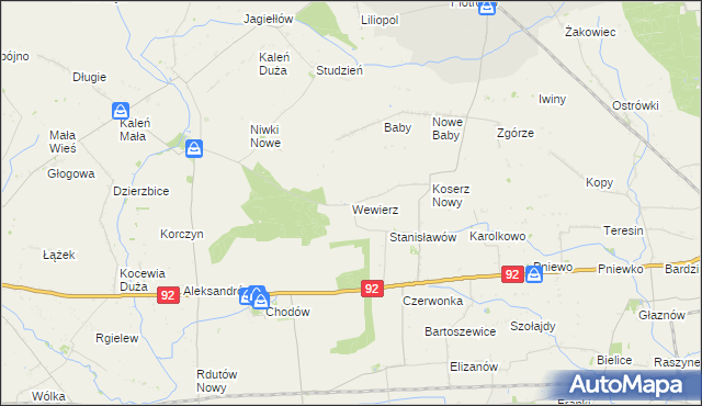 mapa Wewierz, Wewierz na mapie Targeo