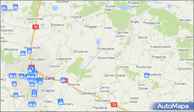 mapa Widuchowa gmina Busko-Zdrój, Widuchowa gmina Busko-Zdrój na mapie Targeo