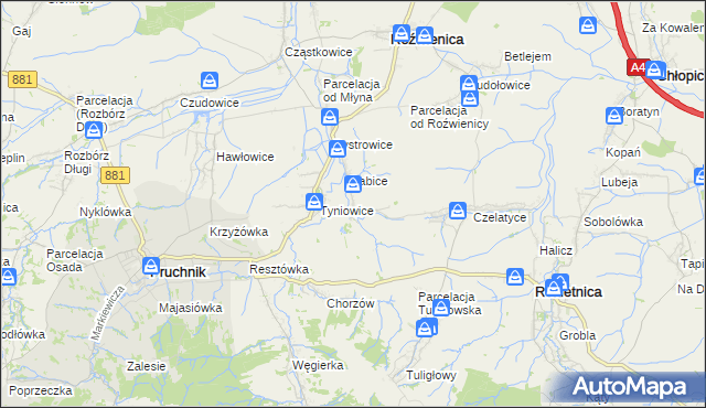 mapa Więckowice gmina Roźwienica, Więckowice gmina Roźwienica na mapie Targeo