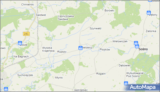mapa Wielowicz, Wielowicz na mapie Targeo