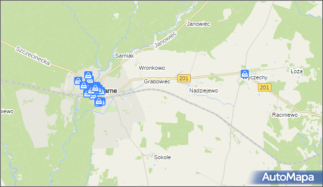 mapa Wierzbnik gmina Czarne, Wierzbnik gmina Czarne na mapie Targeo