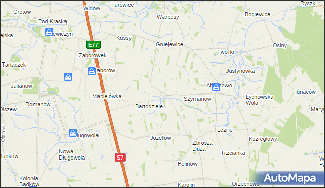 mapa Wierzchowina gmina Jasieniec, Wierzchowina gmina Jasieniec na mapie Targeo