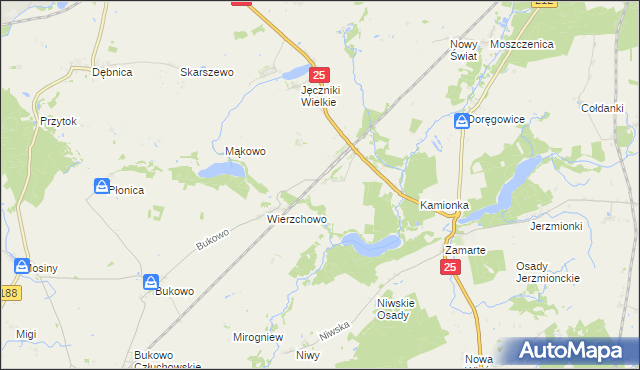 mapa Wierzchowo-Dworzec, Wierzchowo-Dworzec na mapie Targeo