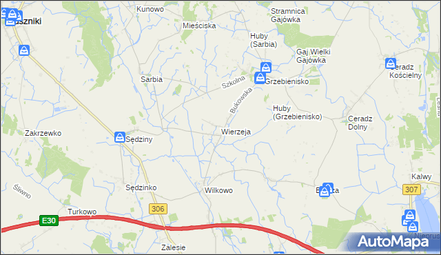 mapa Wierzeja, Wierzeja na mapie Targeo