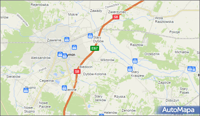 mapa Wiktorów gmina Radzymin, Wiktorów gmina Radzymin na mapie Targeo