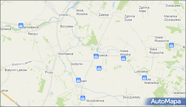 mapa Wilkowice gmina Rawa Mazowiecka, Wilkowice gmina Rawa Mazowiecka na mapie Targeo