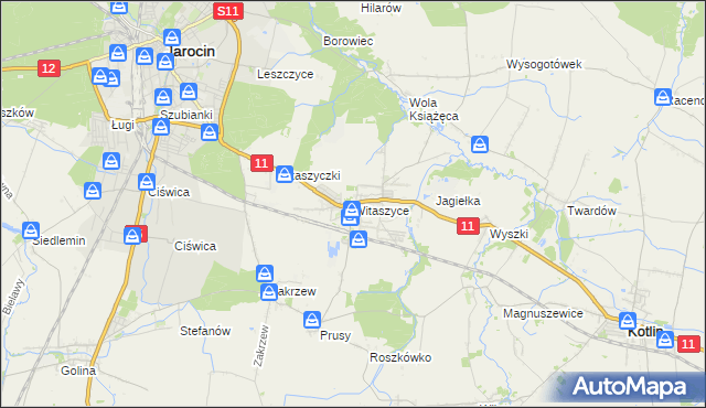 mapa Witaszyce, Witaszyce na mapie Targeo