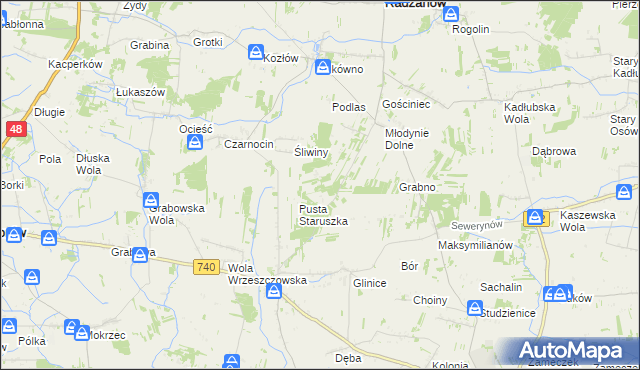 mapa Witoldów gmina Przytyk, Witoldów gmina Przytyk na mapie Targeo