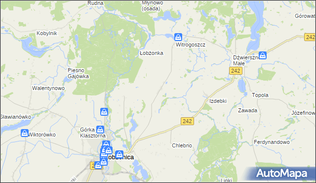 mapa Witrogoszcz-Osada, Witrogoszcz-Osada na mapie Targeo