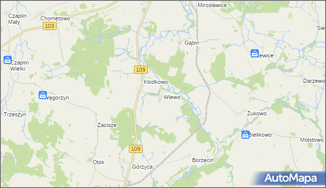 mapa Wlewo, Wlewo na mapie Targeo