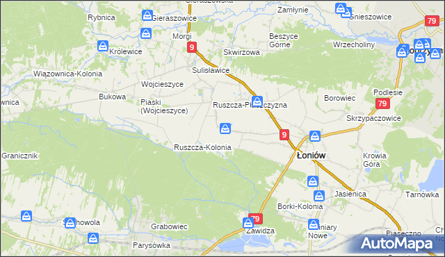mapa Wnorów, Wnorów na mapie Targeo