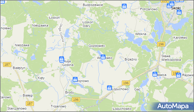 mapa Wojnówko gmina Murowana Goślina, Wojnówko gmina Murowana Goślina na mapie Targeo