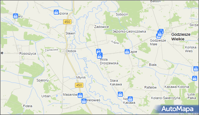 mapa Wola Droszewska, Wola Droszewska na mapie Targeo