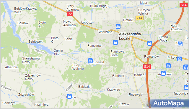 mapa Wola Grzymkowa, Wola Grzymkowa na mapie Targeo