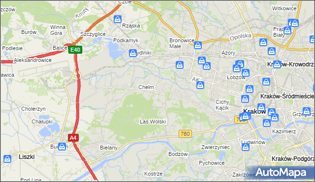 mapa Wola Justowska, Wola Justowska na mapie Targeo