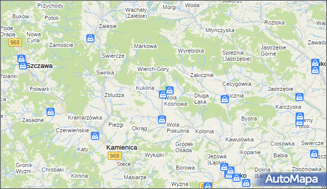 mapa Wola Kosnowa, Wola Kosnowa na mapie Targeo
