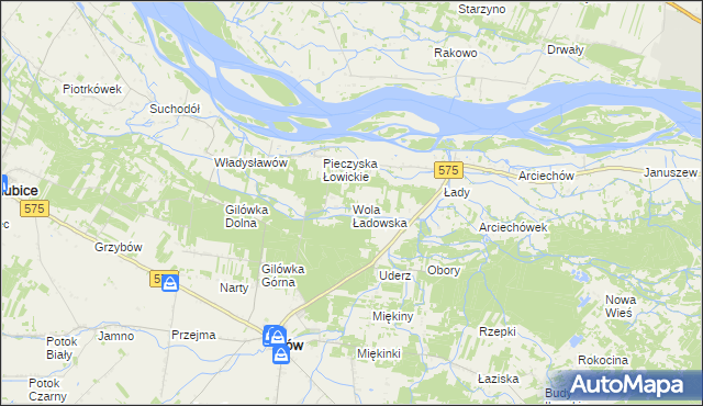 mapa Wola Ładowska, Wola Ładowska na mapie Targeo