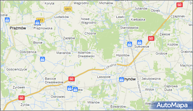 mapa Wola Pieczyska, Wola Pieczyska na mapie Targeo