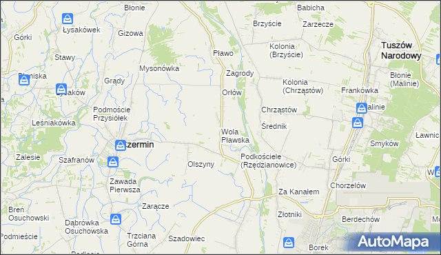 mapa Wola Pławska, Wola Pławska na mapie Targeo