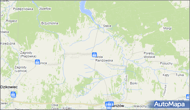 mapa Wola Raniżowska, Wola Raniżowska na mapie Targeo