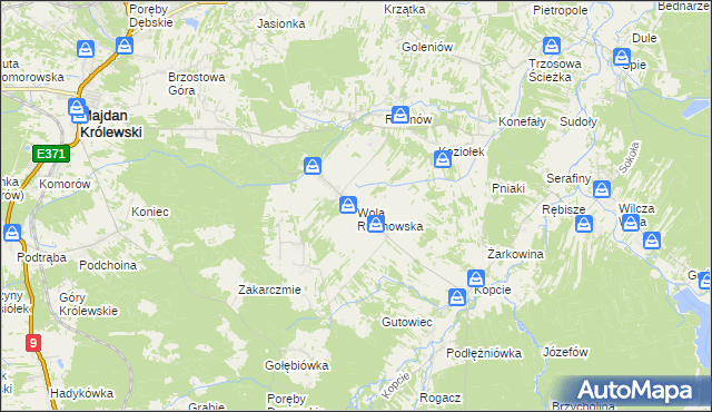 mapa Wola Rusinowska, Wola Rusinowska na mapie Targeo