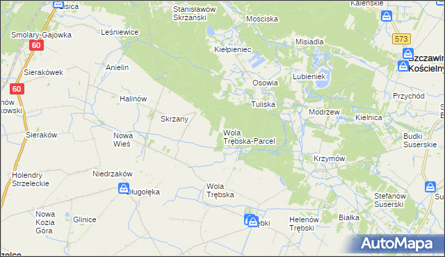 mapa Wola Trębska-Parcel, Wola Trębska-Parcel na mapie Targeo