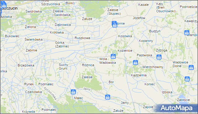 mapa Wola Wadowska, Wola Wadowska na mapie Targeo