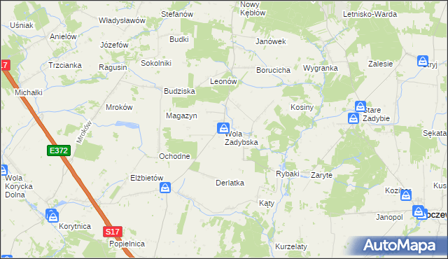 mapa Wola Zadybska, Wola Zadybska na mapie Targeo