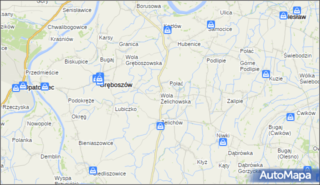 mapa Wola Żelichowska, Wola Żelichowska na mapie Targeo