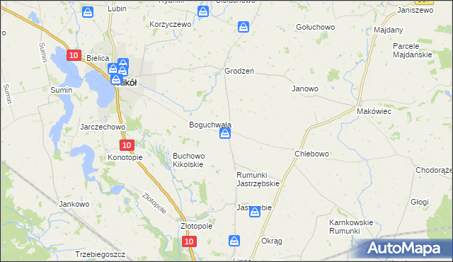 mapa Wolęcin gmina Kikół, Wolęcin gmina Kikół na mapie Targeo